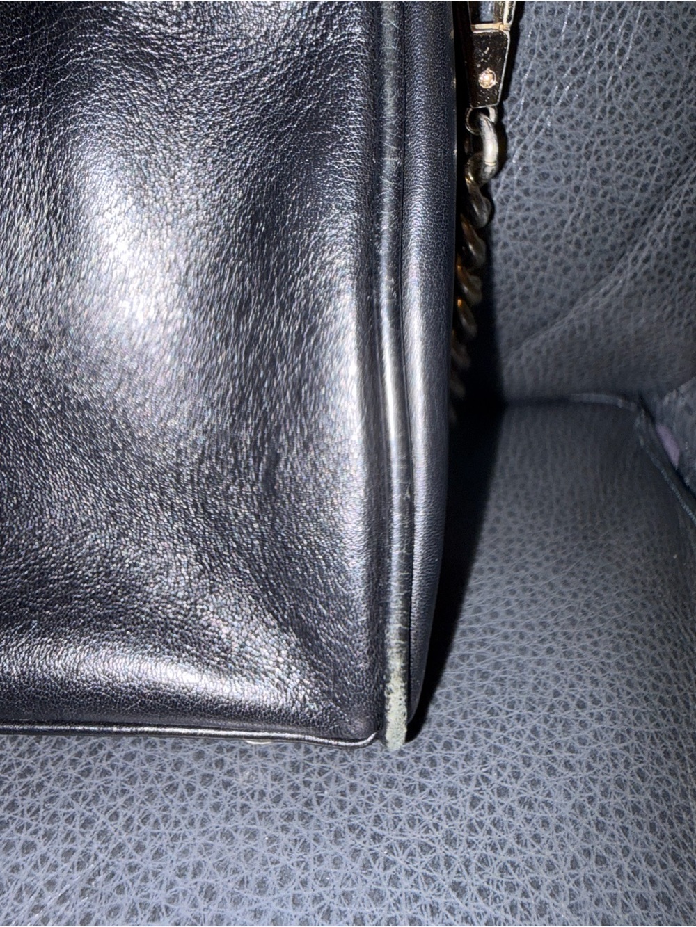Rebecca Minkoff Black Leather Chain Strap Crossbody with Gold Hardware - Picture 8 of 11